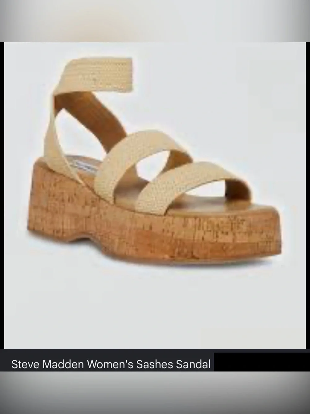 Steve Madden Women's Sashes Platform Sandals, Color: Natural, Size: 9M NWT
